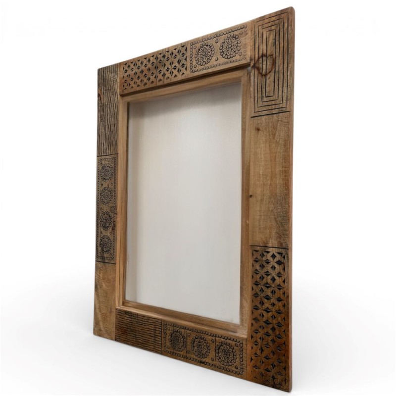 Carved Wooden Mirror
