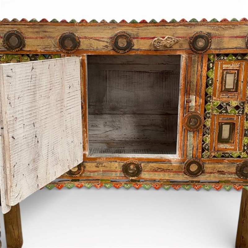 Hand-Painted Indian Console Cabinet