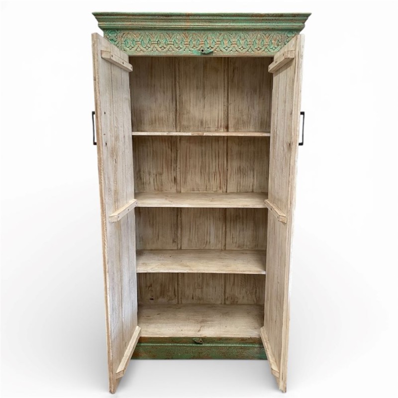 Hand-Carved Wooden Cabinet