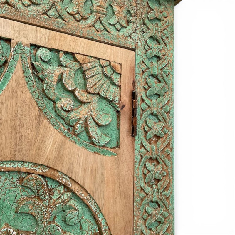 Hand-Carved Wooden Cabinet