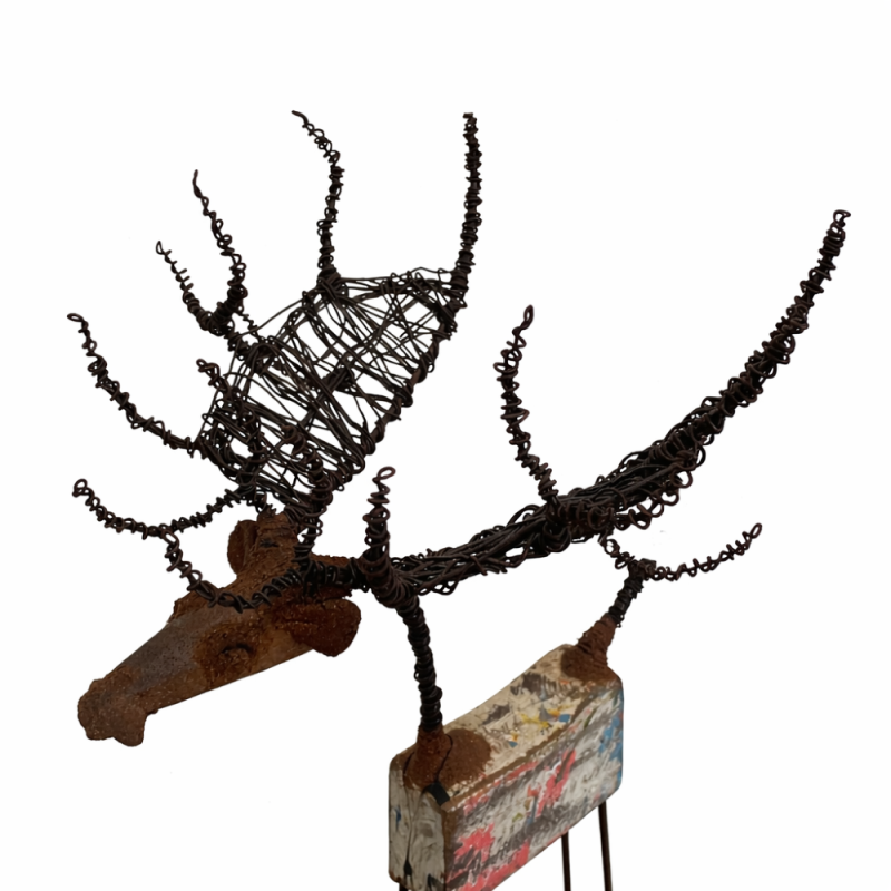  Handmade Wire Deer Sculpture