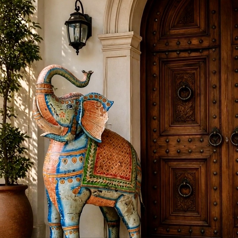Hand-Painted Decorative Elephant 