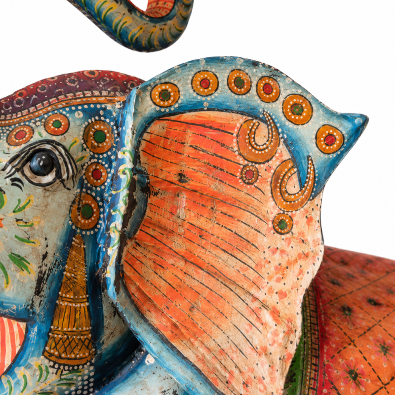 Hand-Painted Decorative Elephant Sculpture