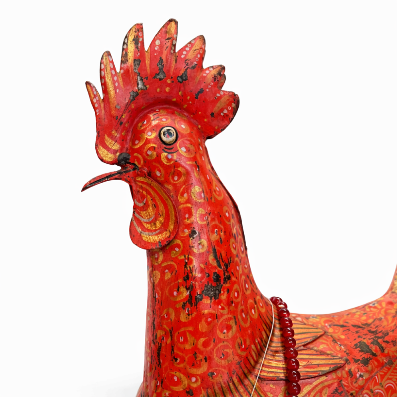 Decorative Metal Rooster Sculpture