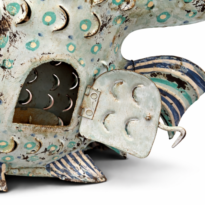 Vintage Metal Fish Lantern