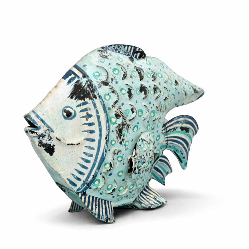 Vintage Metal Fish Lantern