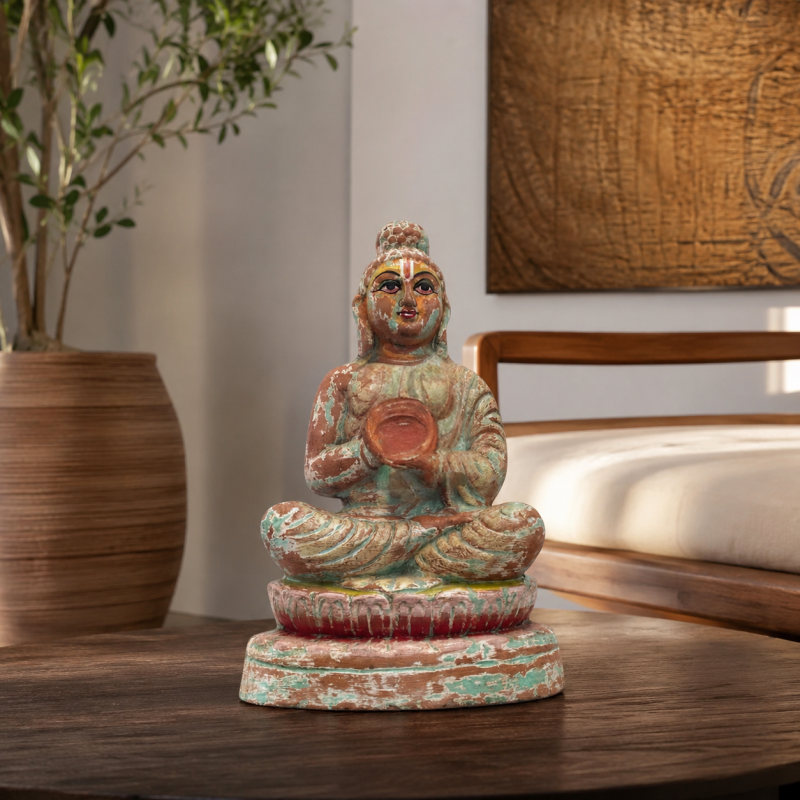  Antique Buddha Statue with Bowl