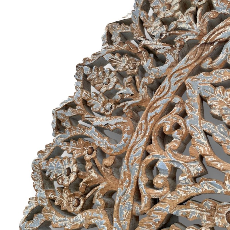  Hand-Carved Mandala Wall Panel