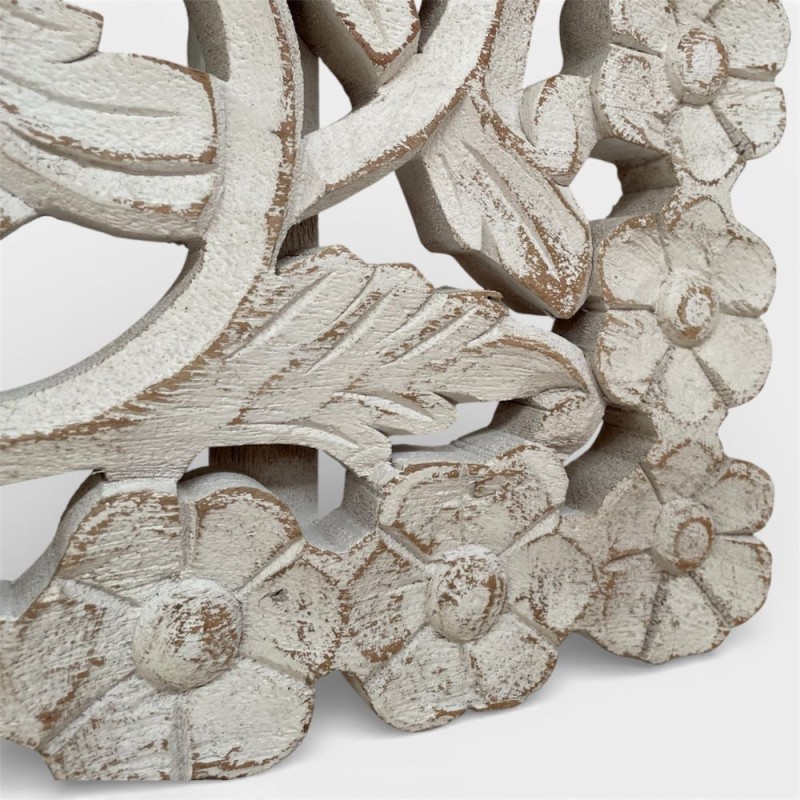  Hand-Carved Floral Wall Panel