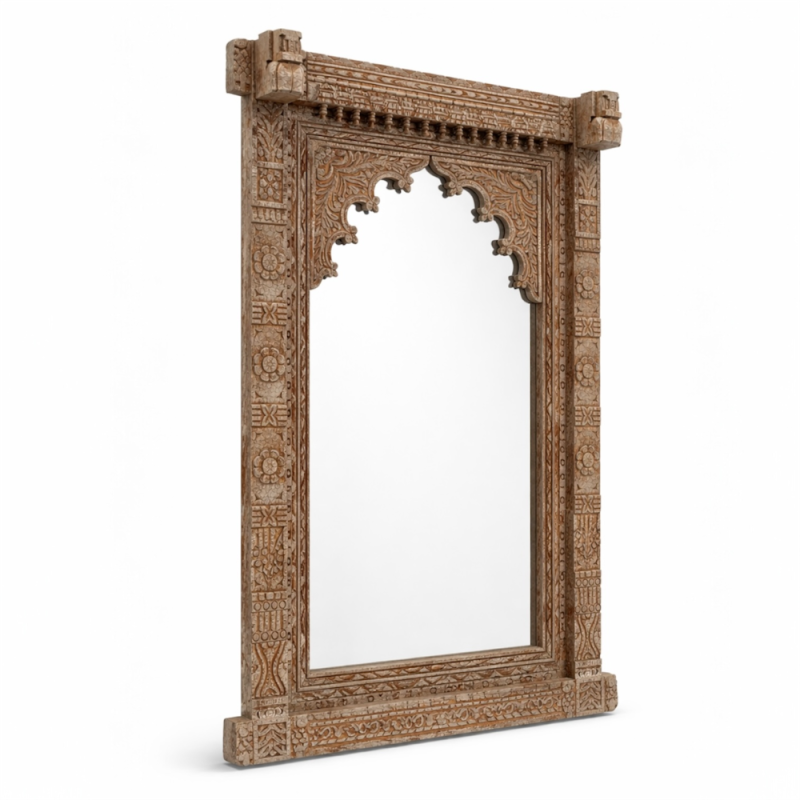 Indian Carved Arch Mirror