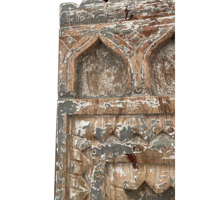 Distressed Arch Carved Mirror