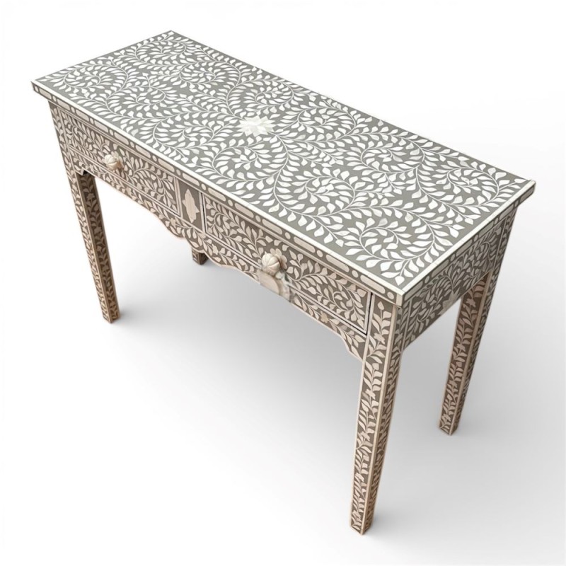 Floral Bone Inlay Console Table