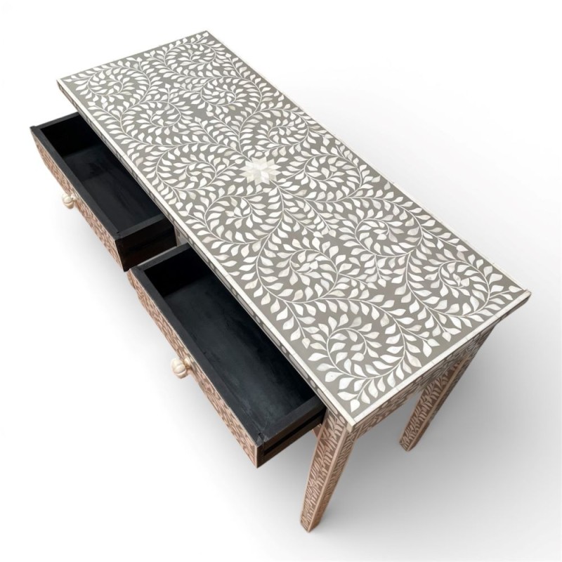 Floral Bone Inlay Console Table