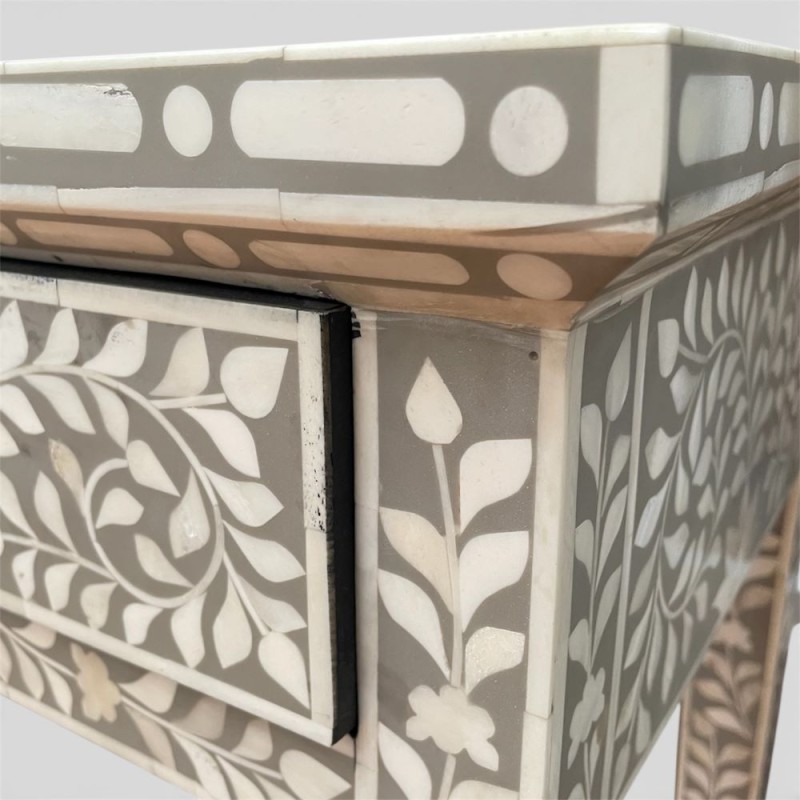 Floral Bone Inlay Console Table