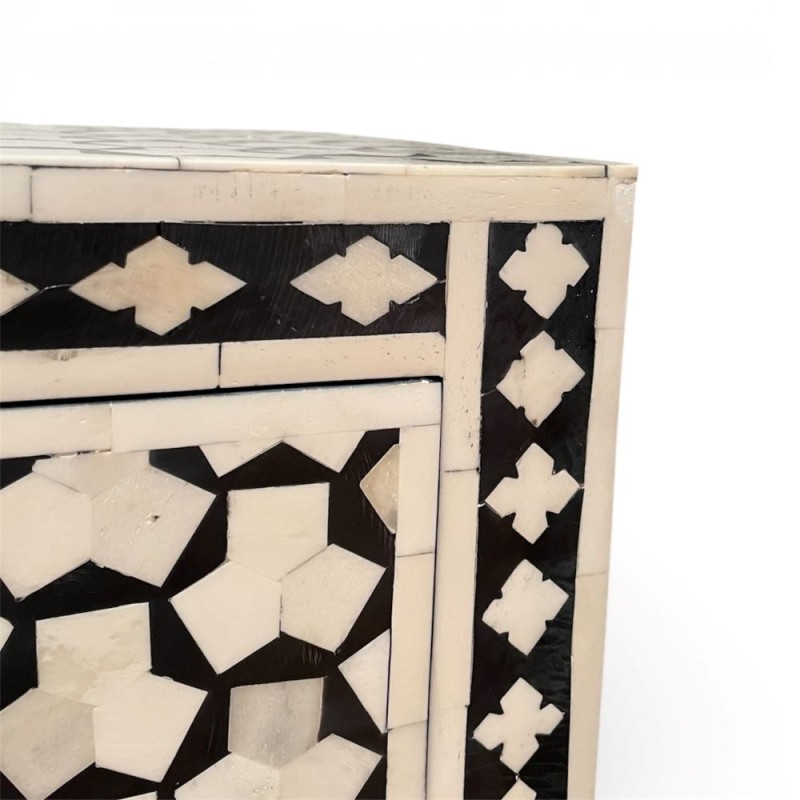 Geometric Bone Inlay Cabinet