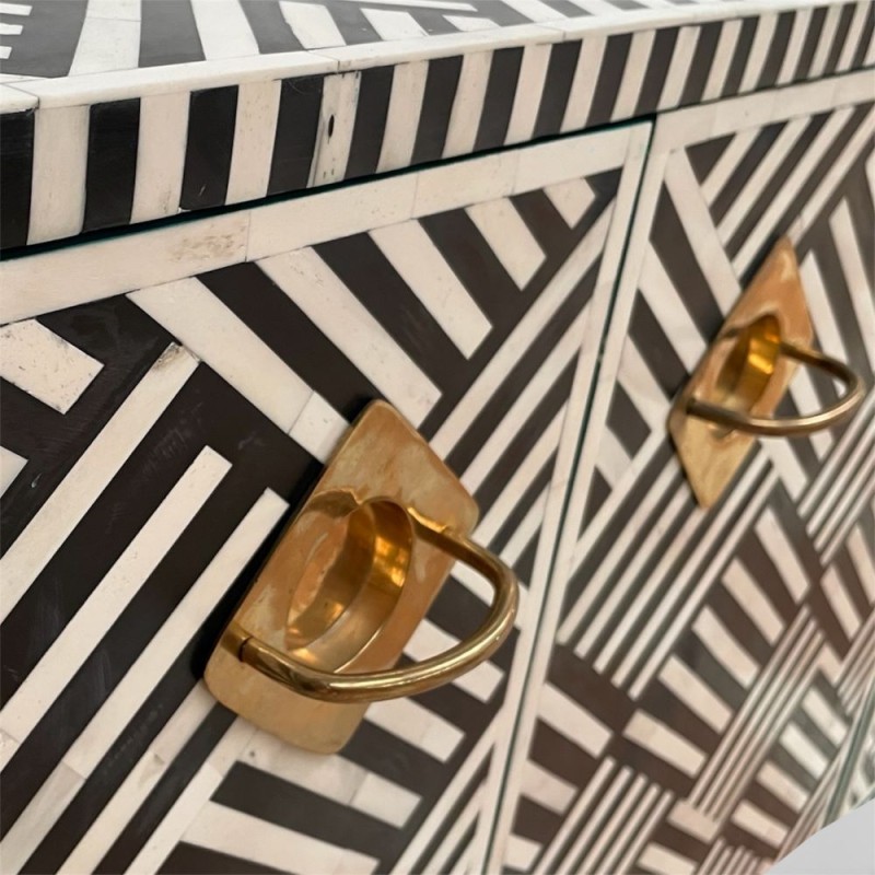 Geometric Bone Inlay Sideboard