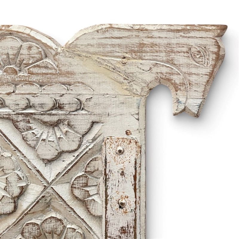 Indonesian Hand-Carved Whitewashed Chair