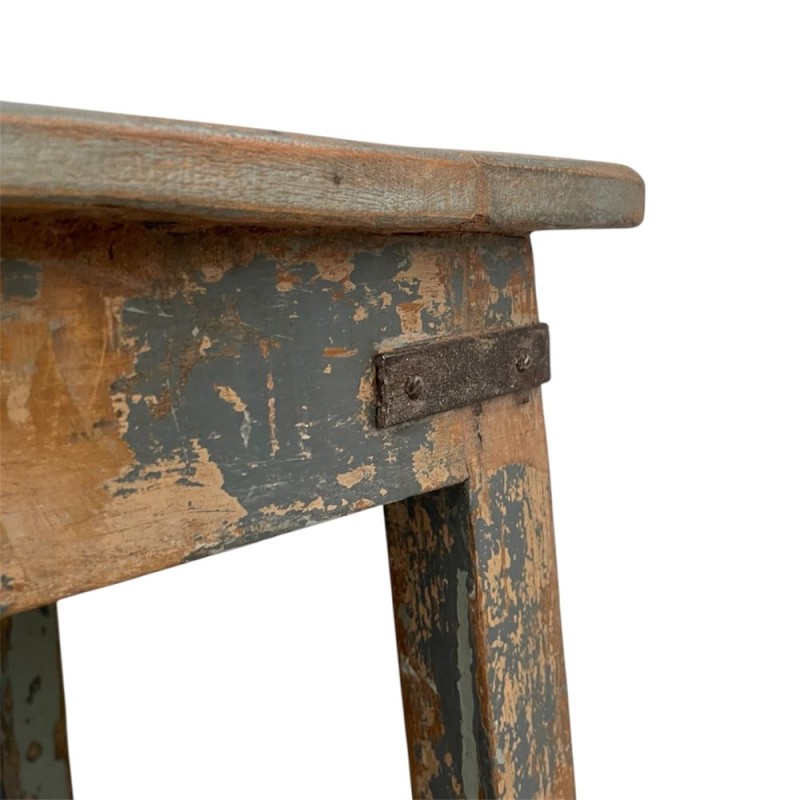 Vintage Distressed Wooden Stool