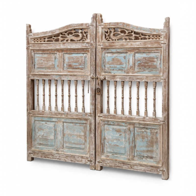 Vintage Blue Distressed Wooden Doors