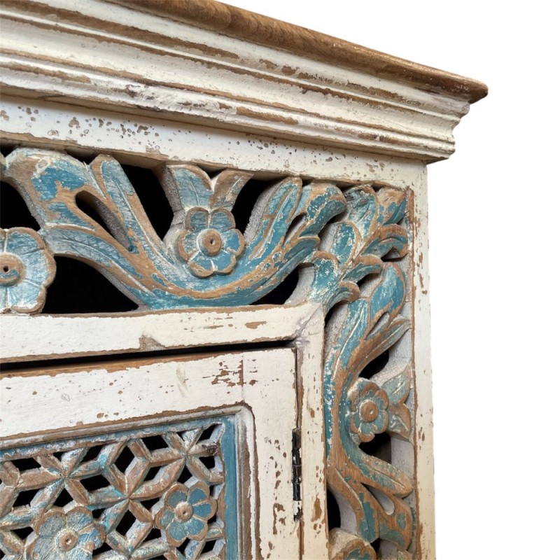 Vintage Blue Carved Sideboard