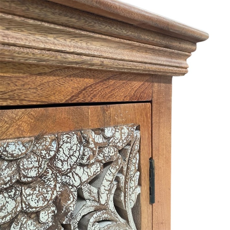 Carved Teak Floral Sideboard