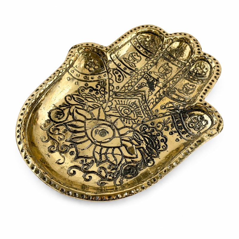 Hamsa Brass Tray