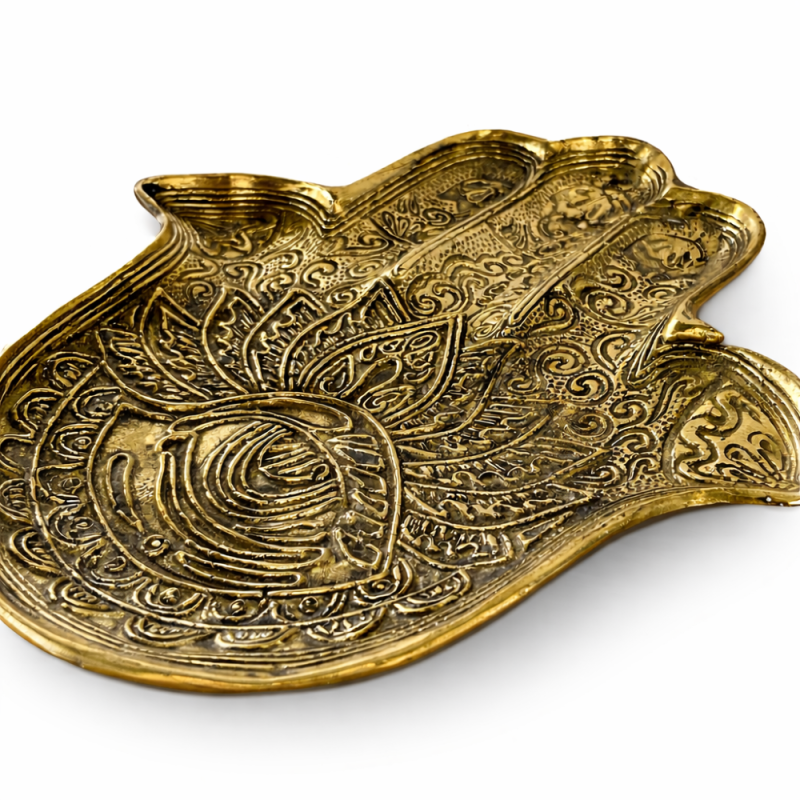 Hamsa Brass Decorative Tray