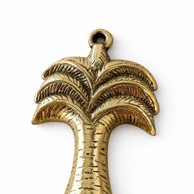 Palm Tree Double Brass Wall Hook
