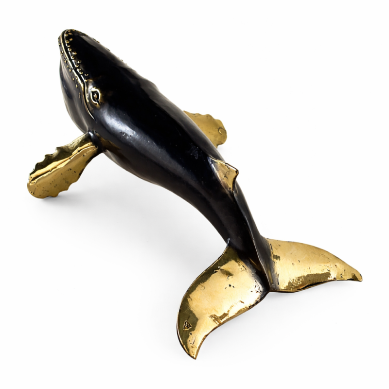Decorative Brass Whale Figurine
