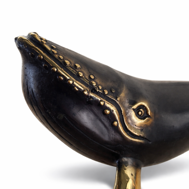 Decorative Brass Whale Figurine