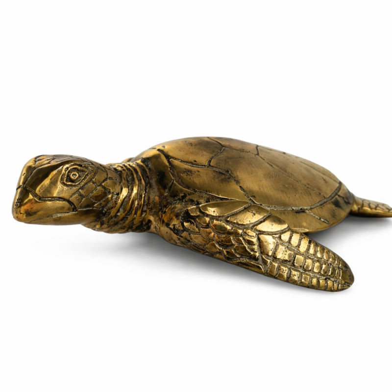Decorative Brass Sea Turtle Figurine