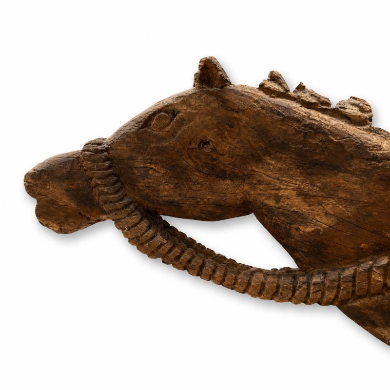 Antique Horse Sculpture on Iron Stand