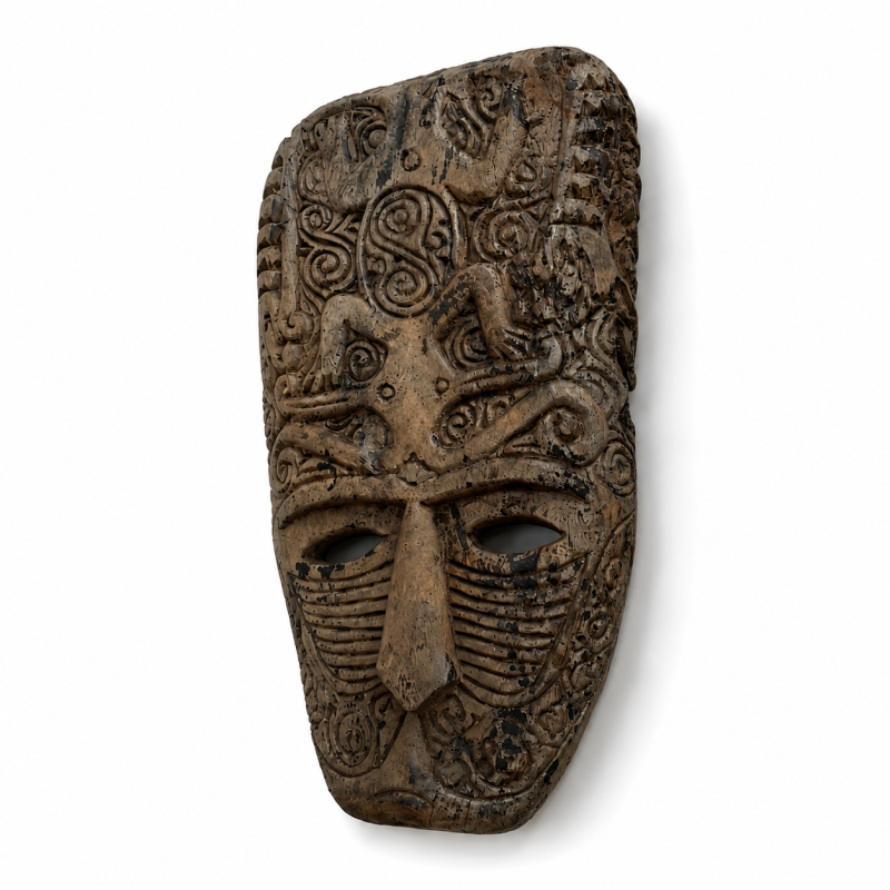 Hand-Carved Tribal Wall Mask