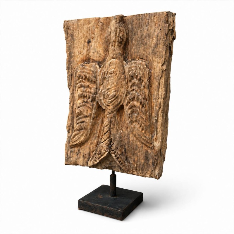 Tribal Wood Sculpture on Stand