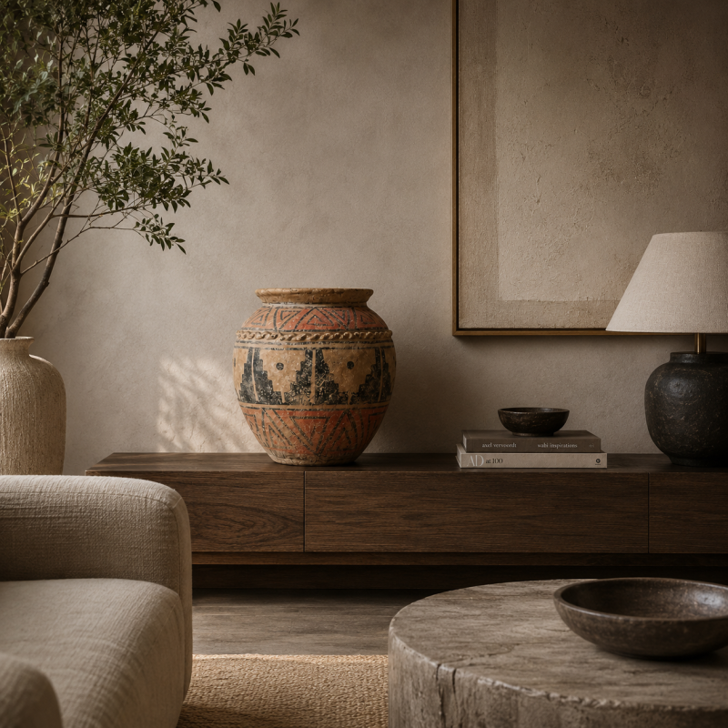 Hand-Painted Tribal Terracotta Pot