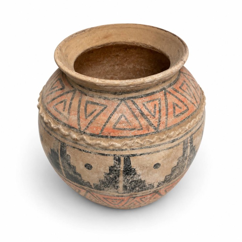 Hand-Painted Tribal Terracotta Pot