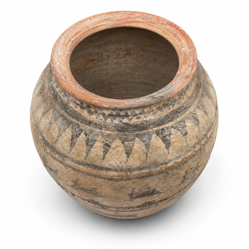 Antique Hand-Painted Terracotta Pot