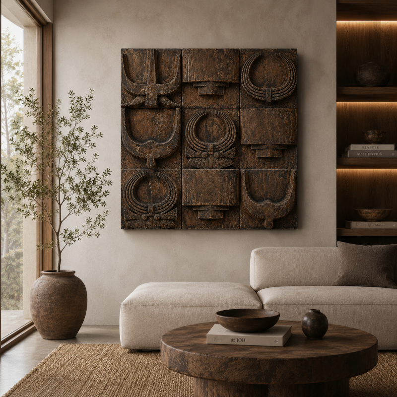 Toraja Carved Wood Panel
