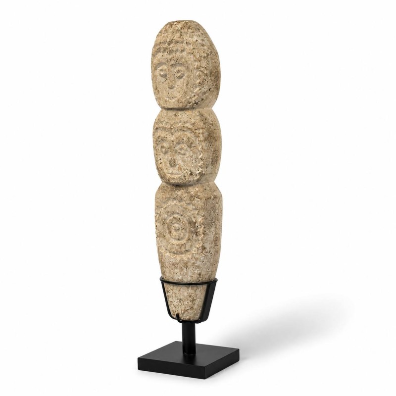 Primitive Stone Totem Sculpture on Stand