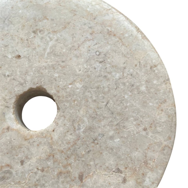 Antique Limestone Bi Disc Sculpture
