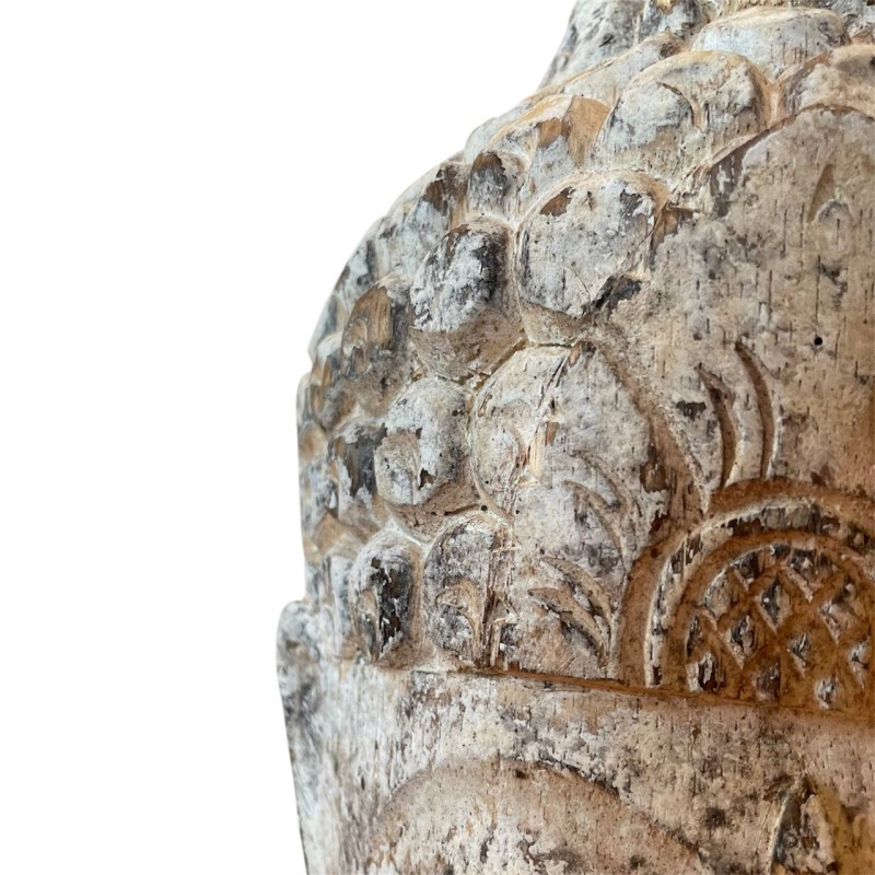 Hand-Carved Buddha Head