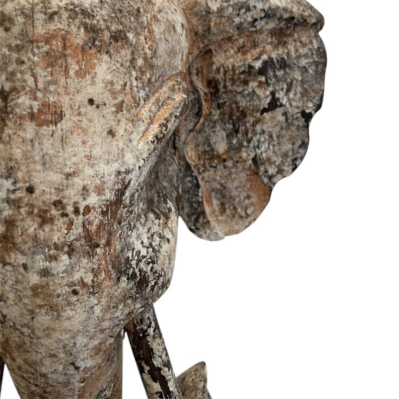 Carved Elephant Head on Stand