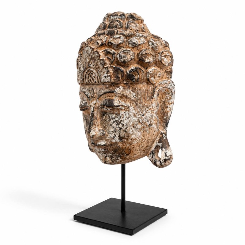 Carved Buddha Head on Stand