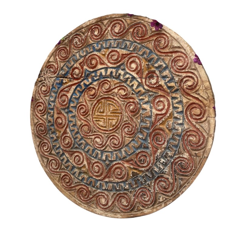 Hand-Carved Tribal Wall Panel