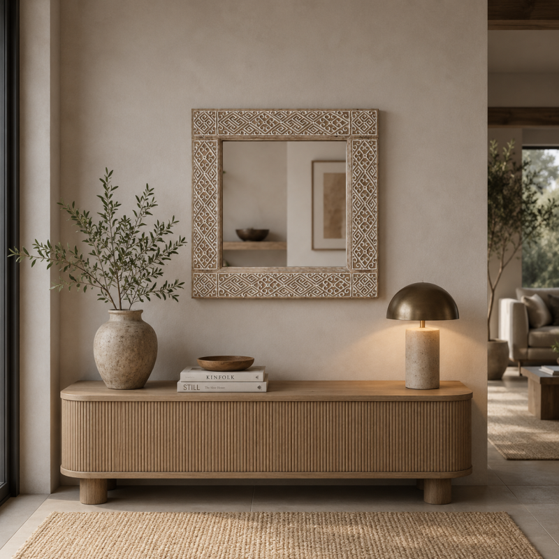 Natural Tribal Carved Mirror