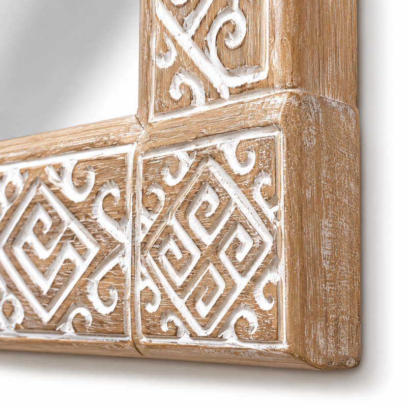 Natural Tribal Carved Mirror