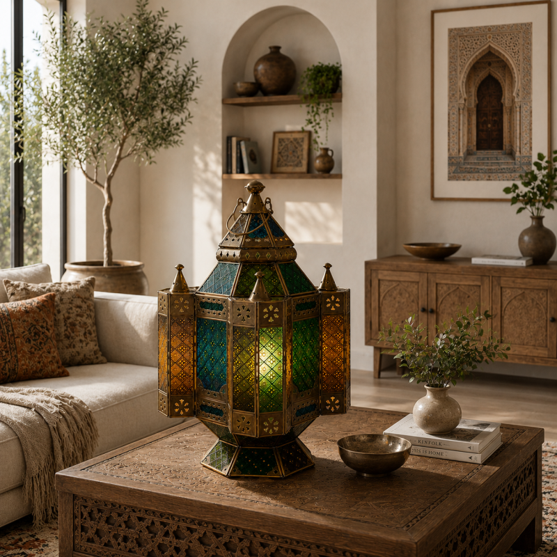 Multicolor Brass Lantern