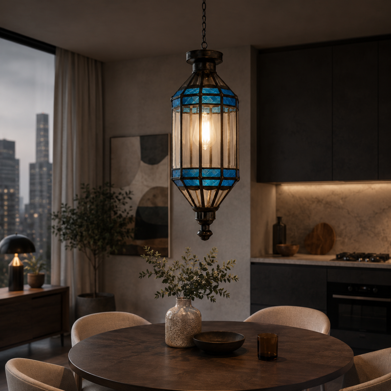 Ruby Glass Hanging Lantern