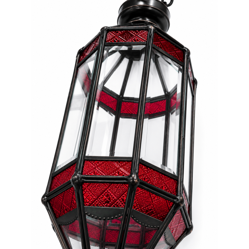 Ruby Glass Hanging Lantern