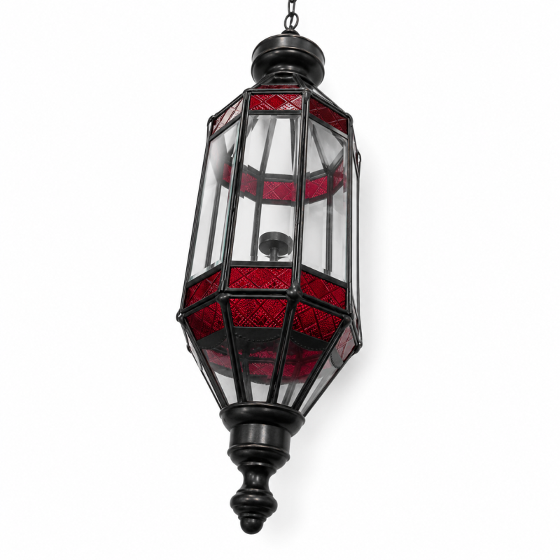 Ruby Glass Hanging Lantern